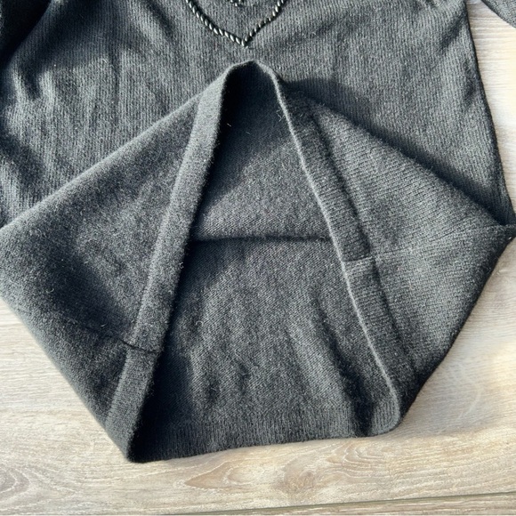 Vintage Tamra Black  Wool Angora Blend Beaded Sweater - Picture 11 of 15